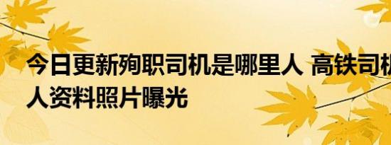 今日更新殉职司机是哪里人 高铁司机杨勇个人资料照片曝光