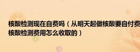 核酸检测现在自费吗（从明天起做核酸要自付费吗 7月1日核酸检测费用怎么收取的）