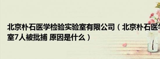 北京朴石医学检验实验室有限公司（北京朴石医学检验实验室7人被批捕 原因是什么）