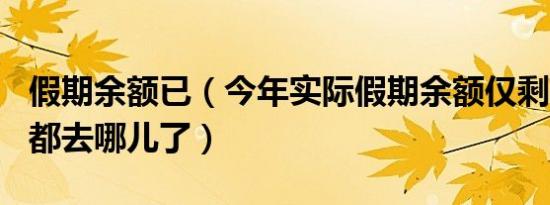 假期余额已（今年实际假期余额仅剩4天 假期都去哪儿了）