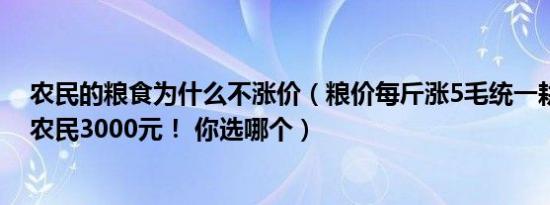 农民的粮食为什么不涨价（粮价每斤涨5毛统一耕种每月给农民3000元！ 你选哪个）