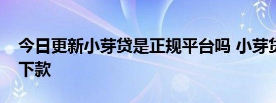 今日更新小芽贷是正规平台吗 小芽贷好不好下款