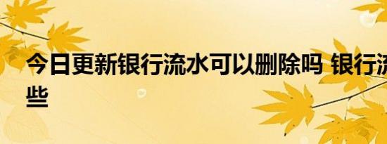 今日更新银行流水可以删除吗 银行流程有哪些