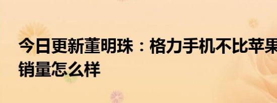 今日更新董明珠：格力手机不比苹果手机差 销量怎么样