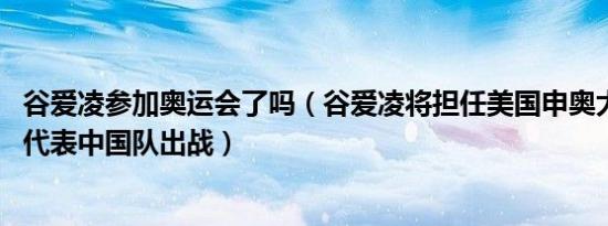 谷爱凌参加奥运会了吗（谷爱凌将担任美国申奥大使 那能否代表中国队出战）