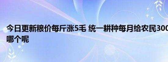 今日更新粮价每斤涨5毛 统一耕种每月给农民3000元！你选哪个呢