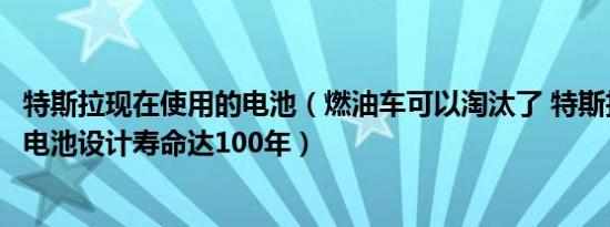 特斯拉现在使用的电池（燃油车可以淘汰了 特斯拉搞出全新电池设计寿命达100年）