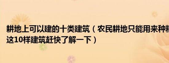 耕地上可以建的十类建筑（农民耕地只能用来种粮食 也能建这10样建筑赶快了解一下）