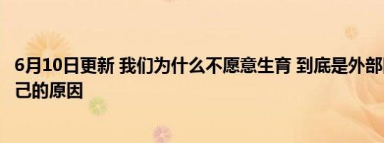 6月10日更新 我们为什么不愿意生育 到底是外部因素还是自己的原因