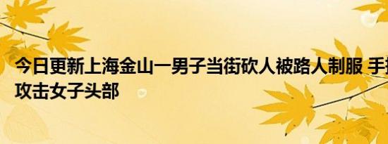 今日更新上海金山一男子当街砍人被路人制服 手持凶器不断攻击女子头部