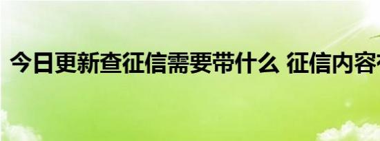 今日更新查征信需要带什么 征信内容有哪些