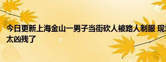 今日更新上海金山一男子当街砍人被路人制服 现场画面曝光太凶残了