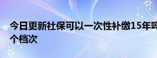 今日更新社保可以一次性补缴15年吗 有多少个档次