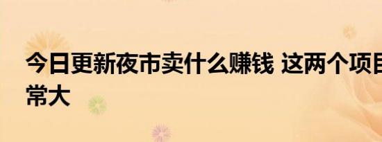 今日更新夜市卖什么赚钱 这两个项目利润非常大