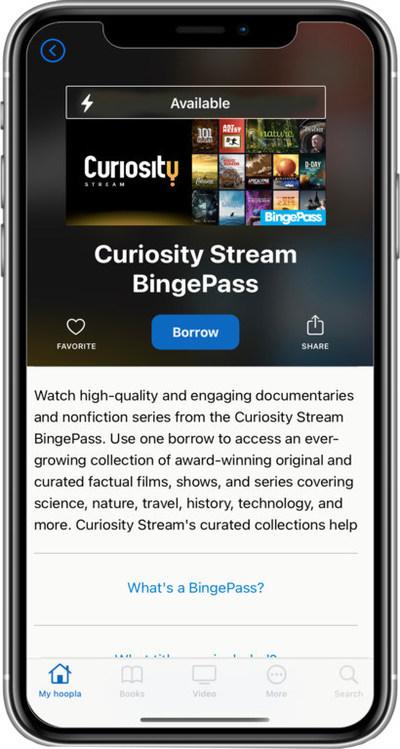 hoopla digital通过添加好奇流扩展了BingePass产品