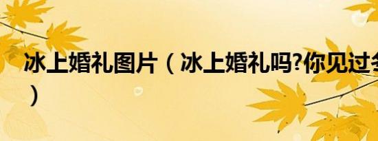 冰上婚礼图片（冰上婚礼吗?你见过冬泳表演）