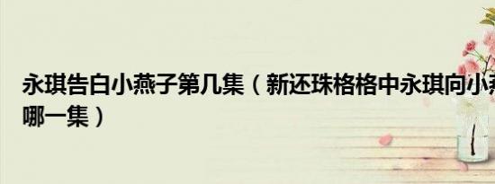 永琪告白小燕子第几集（新还珠格格中永琪向小燕子告白是哪一集）