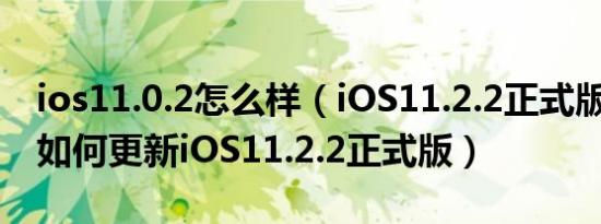 ios11.0.2怎么样（iOS11.2.2正式版怎么样?如何更新iOS11.2.2正式版）