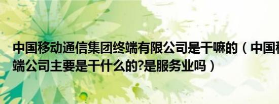 中国移动通信集团终端有限公司是干嘛的（中国移动集团终端公司主要是干什么的?是服务业吗）