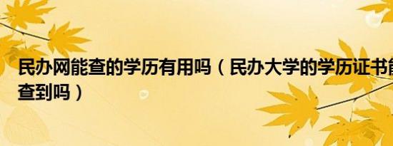 民办网能查的学历有用吗（民办大学的学历证书能在教育网查到吗）