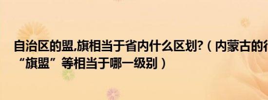 自治区的盟,旗相当于省内什么区划?（内蒙古的行政区划里“旗盟”等相当于哪一级别）