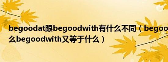 begoodat跟begoodwith有什么不同（begoodat等于什么begoodwith又等于什么）