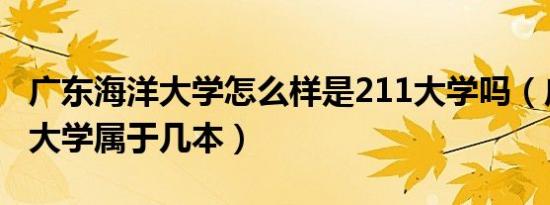 广东海洋大学怎么样是211大学吗（广东海洋大学属于几本）