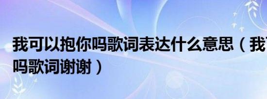 我可以抱你吗歌词表达什么意思（我可以抱你吗歌词谢谢）