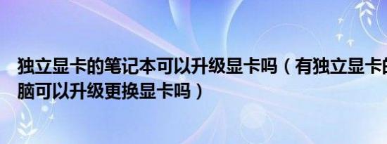 独立显卡的笔记本可以升级显卡吗（有独立显卡的笔记本电脑可以升级更换显卡吗）