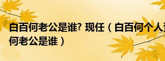 白百何老公是谁? 现任（白百何个人资料白百何老公是谁）