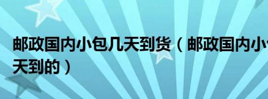 邮政国内小包几天到货（邮政国内小包你们几天到的）