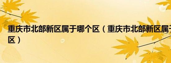 重庆市北部新区属于哪个区（重庆市北部新区属于哪个行政区）