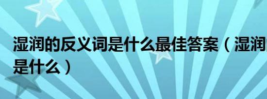 湿润的反义词是什么最佳答案（湿润的反义词是什么）