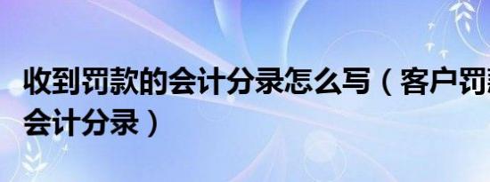 收到罚款的会计分录怎么写（客户罚款怎么做会计分录）