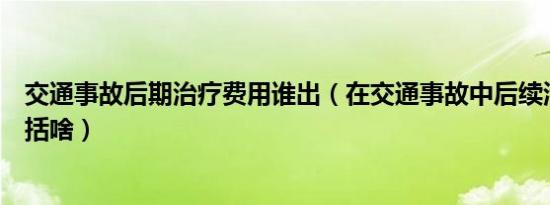 交通事故后期治疗费用谁出（在交通事故中后续治疗费都包括啥）