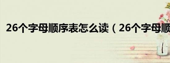 26个字母顺序表怎么读（26个字母顺序表）