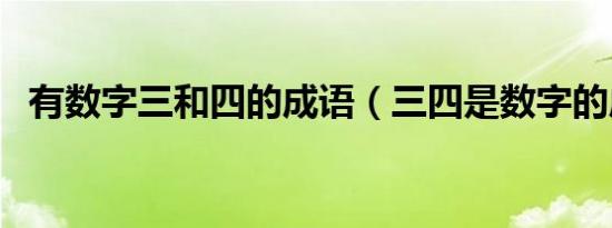 有数字三和四的成语（三四是数字的成语）