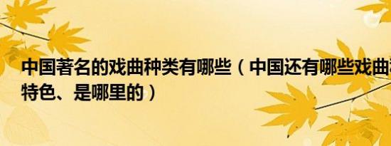 中国著名的戏曲种类有哪些（中国还有哪些戏曲种类,名称、特色、是哪里的）