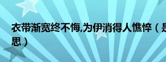 衣带渐宽终不悔,为伊消得人憔悴（是什么意思）