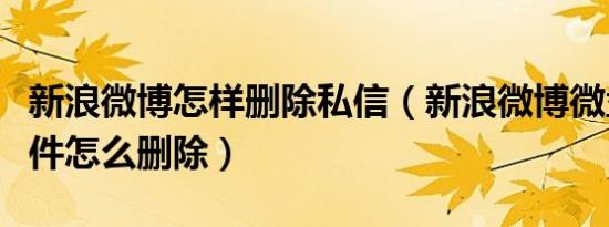 新浪微博怎样删除私信（新浪微博微盘私信文件怎么删除）