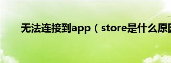 无法连接到app（store是什么原因）