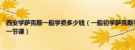 西安学萨克斯一般学费多少钱（一般初学萨克斯学费多少钱一节课）