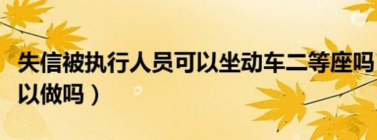 失信被执行人员可以坐动车二等座吗（高铁可以做吗）