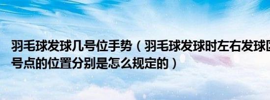 羽毛球发球几号位手势（羽毛球发球时左右发球区的1.2.3.4号点的位置分别是怎么规定的）