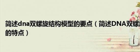 简述dna双螺旋结构模型的要点（简述DNA双螺旋结构模型的特点）