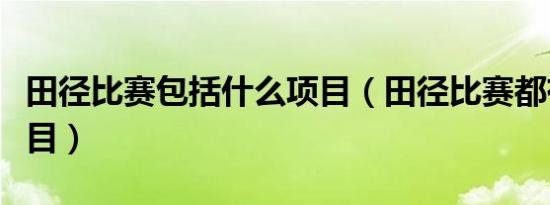 田径比赛包括什么项目（田径比赛都有什么项目）