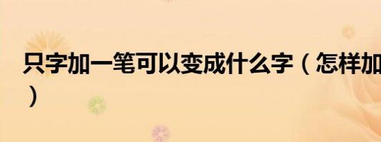 只字加一笔可以变成什么字（怎样加都可以！）