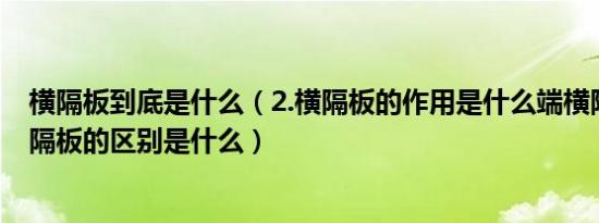 横隔板到底是什么（2.横隔板的作用是什么端横隔板和中横隔板的区别是什么）