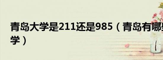 青岛大学是211还是985（青岛有哪些211大学）