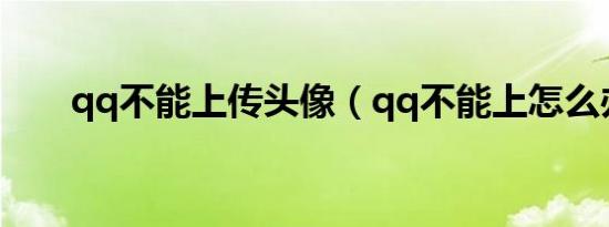 qq不能上传头像（qq不能上怎么办）